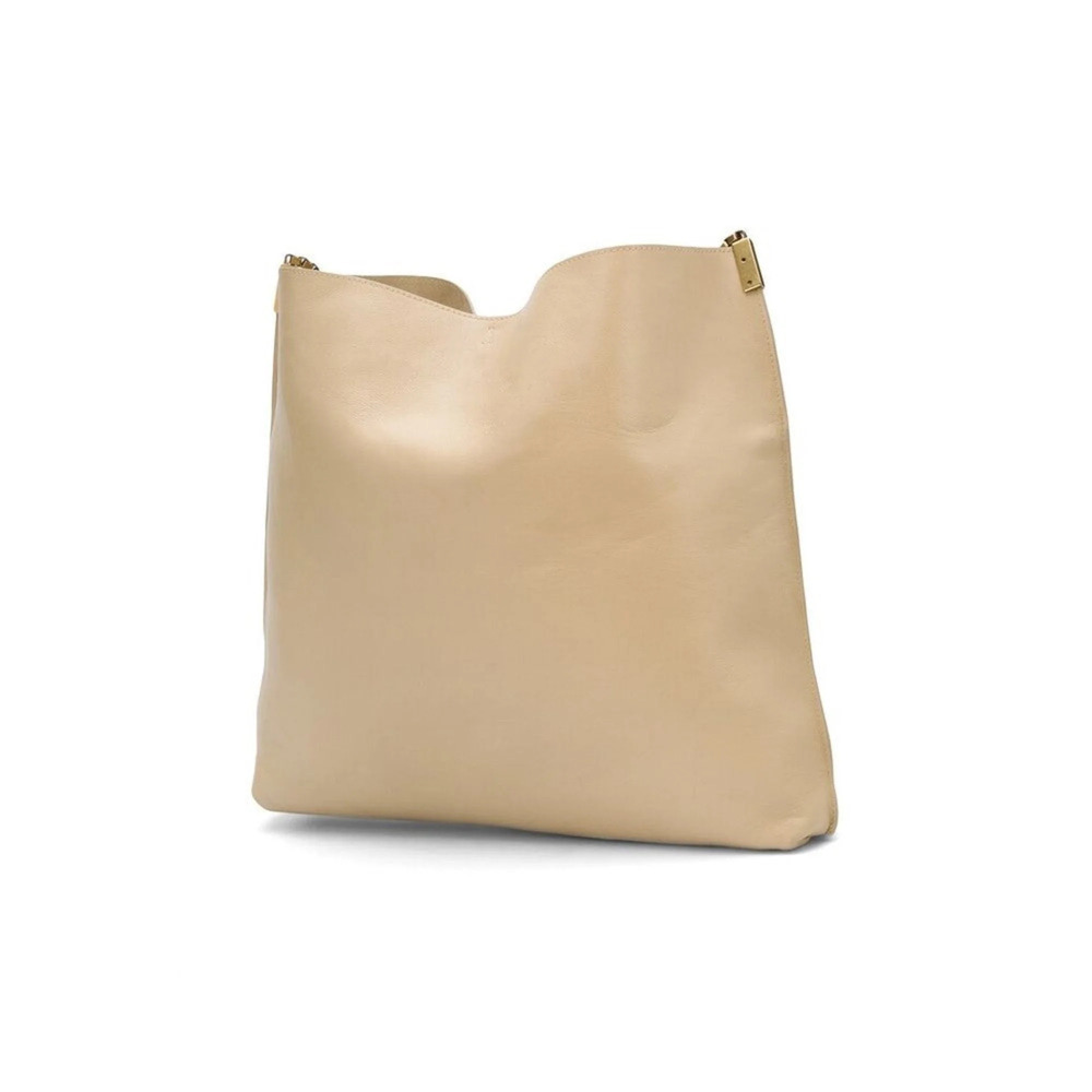 Saint Laurent Suzanne Beige Calfskin Leather Chain Hobo - Picture 7 of 8